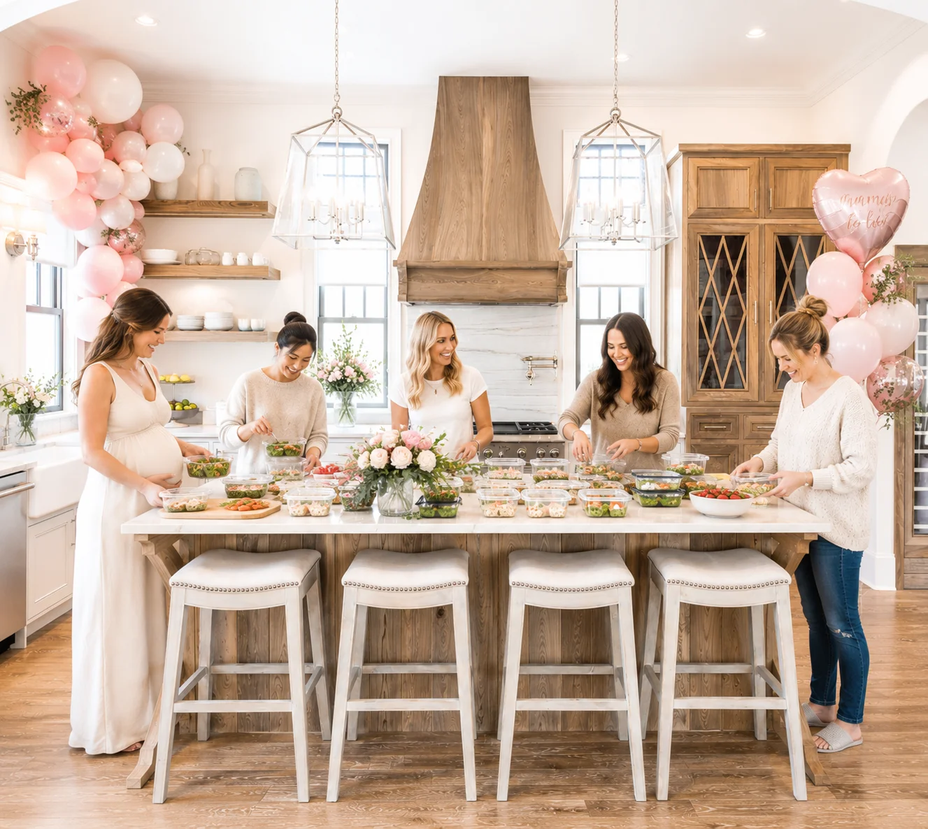 Friends throwing a mom-to-be a nesting party