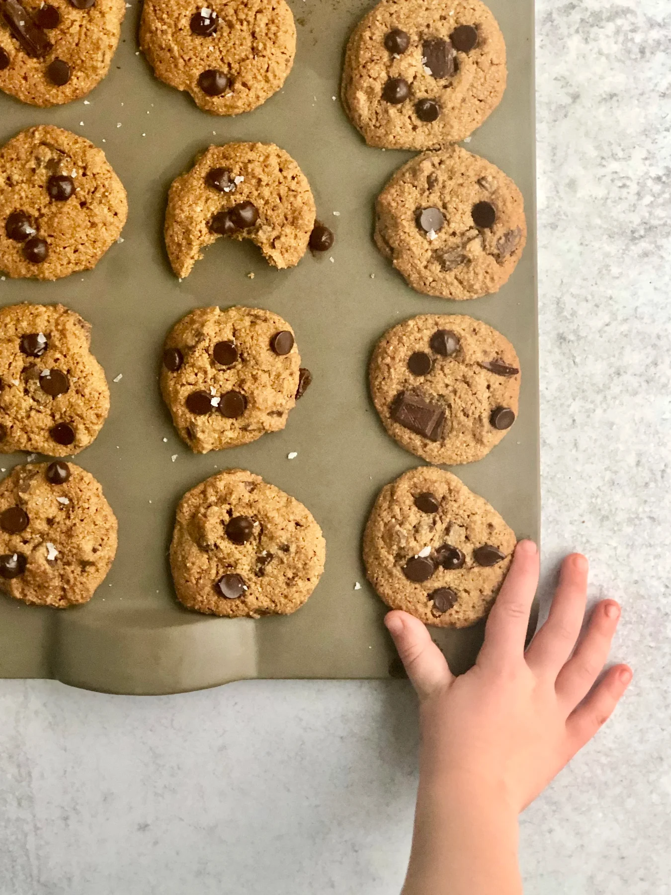 Tray of golden lactation oatmeal cookies